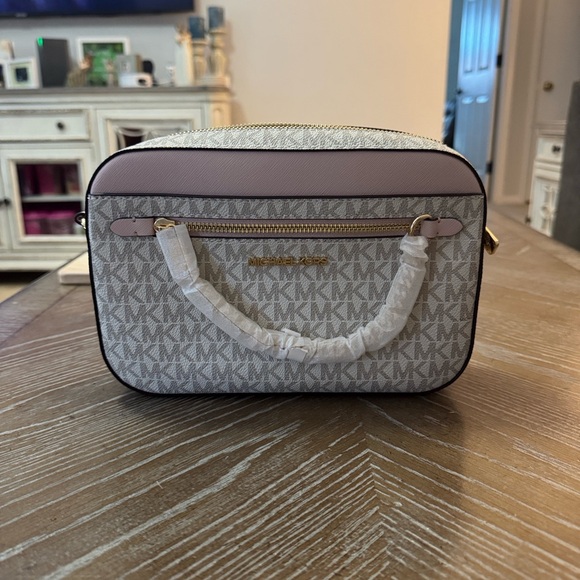 Michael Kors Handbags - Michael Kors Pink and Gray Crossbody Bag